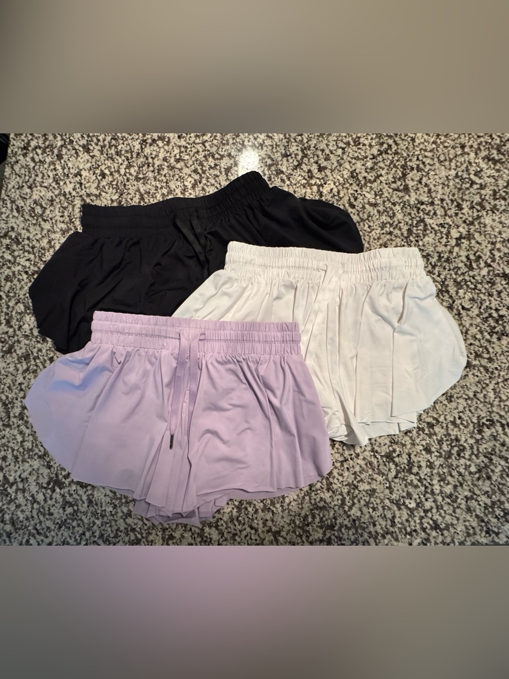 liberty Women's Athletic Swing Shorts - Lavender, Black, White